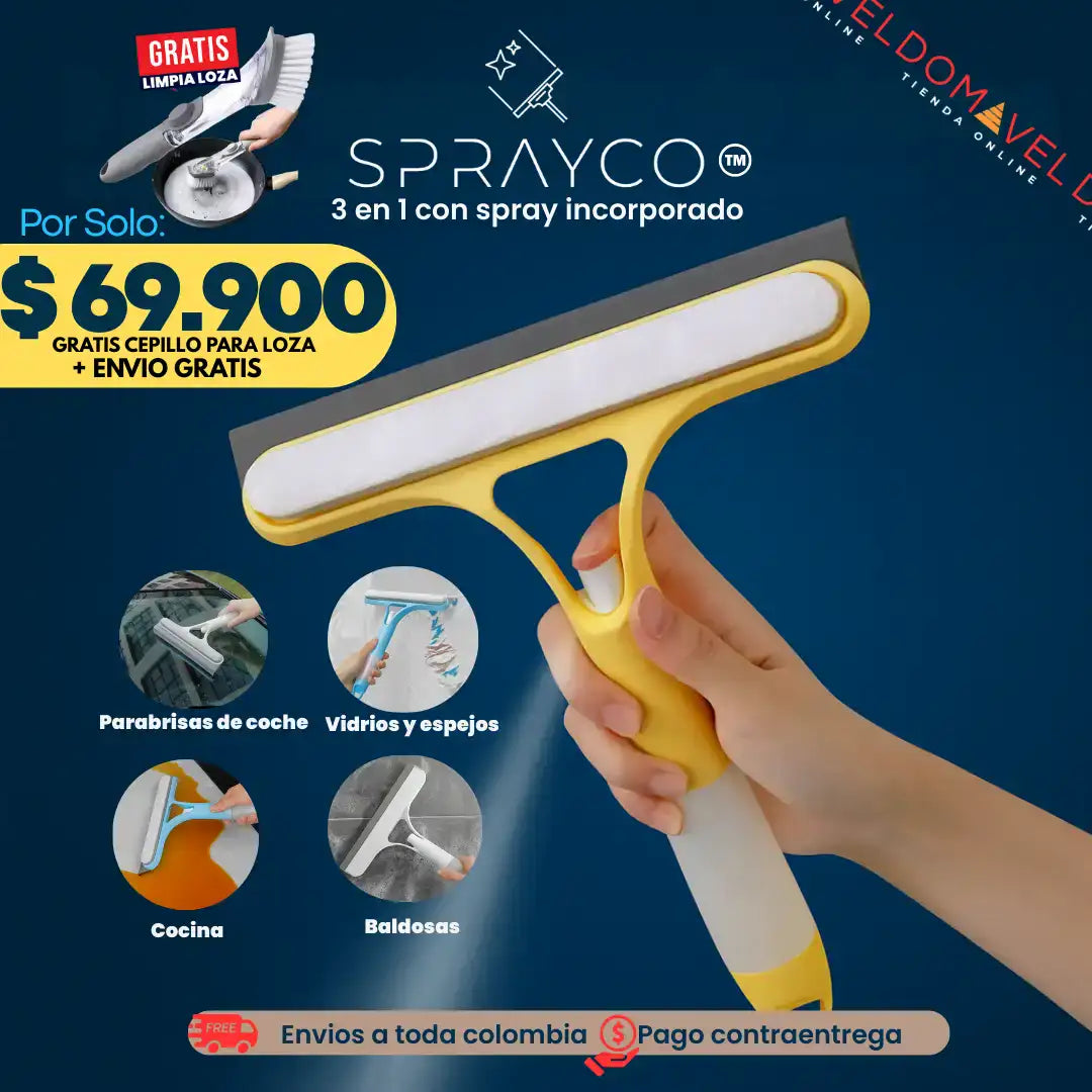 Sprayco ™️ | Limpiavidrio 3 en 1 con spray