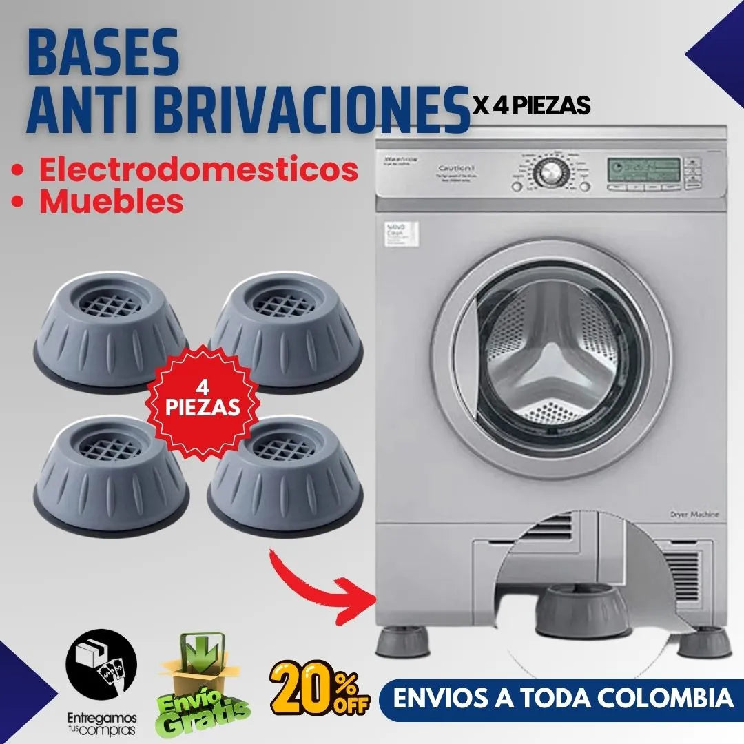 Vibrastop®️ | Bases antivibraciones 4 Piezas