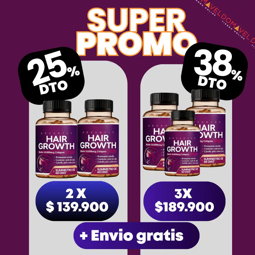 Hair Growth pro X 120 CAPS|Frena la caída, fortalece tu cabello