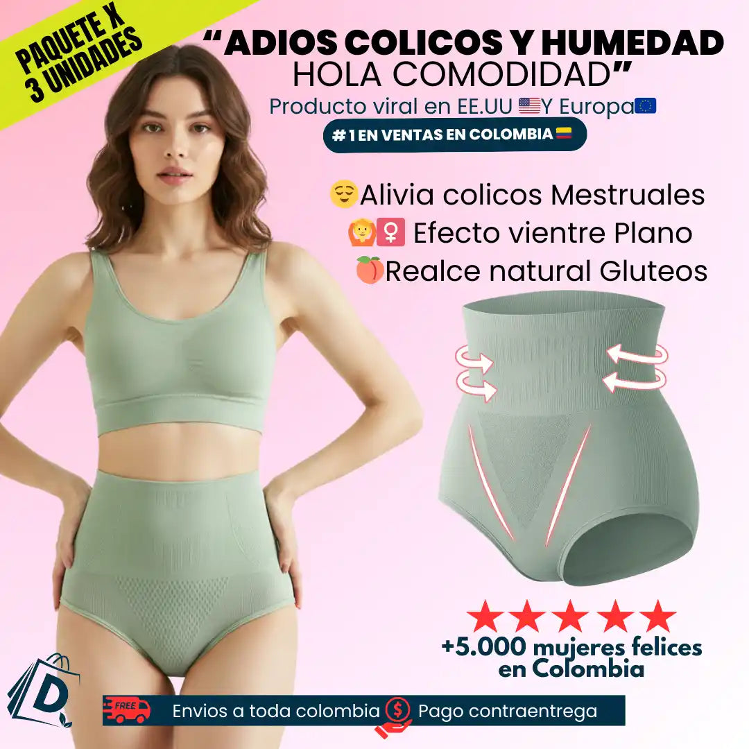AURALIS® | Pantys Paq x 3 unds ✨ Adiós cólicos y humedad ,Control de abdomen 🍑 Glúteos firmes y levantados