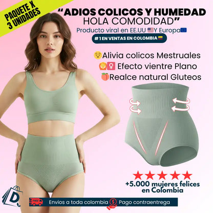 AURALIS® | Pantys Paq x 3 unds ✨ Adiós cólicos y humedad ,Control de abdomen 🍑 Glúteos firmes y levantados